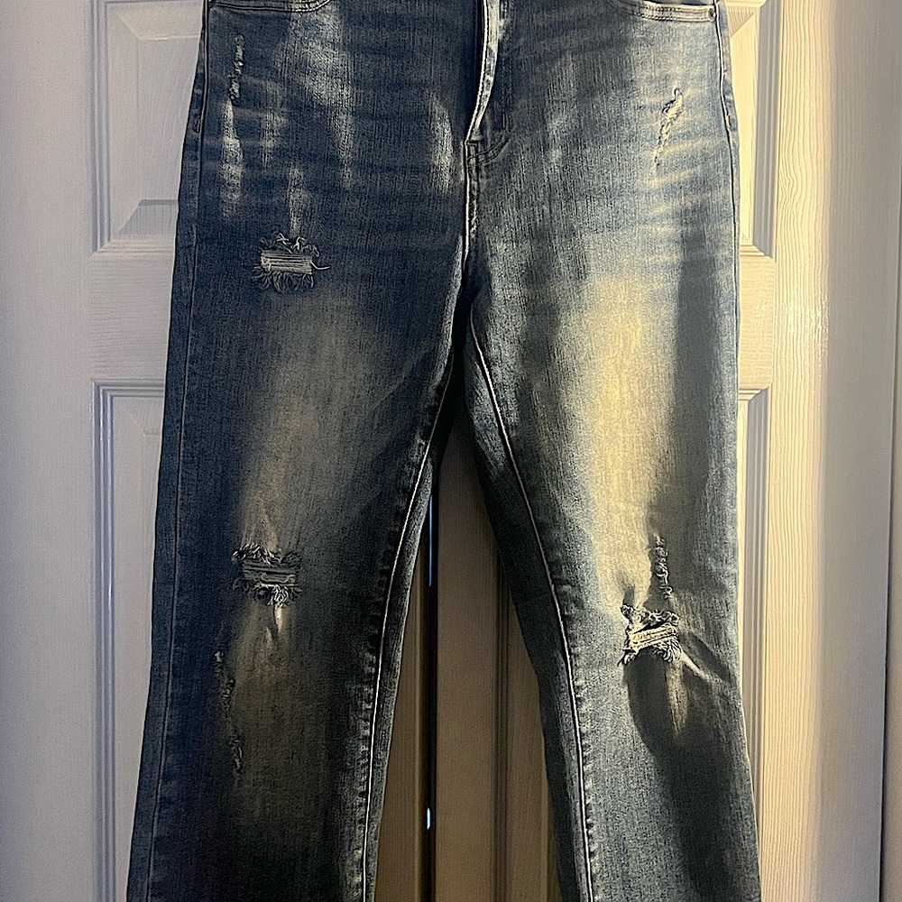 Risen 9/29 Straight Leg Ankle Distressed Jeans